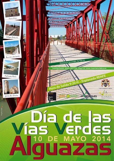El Día Mundial de las Vías Verdes se celebra en Alguazas con un recorrido por entornos naturales y monumentales del municipio